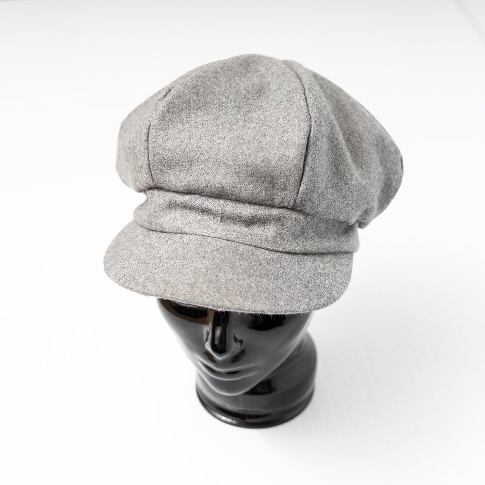 Upcycled Wool Black Stripe Newsboy Cap Paperboy Hat Cabbie Hat